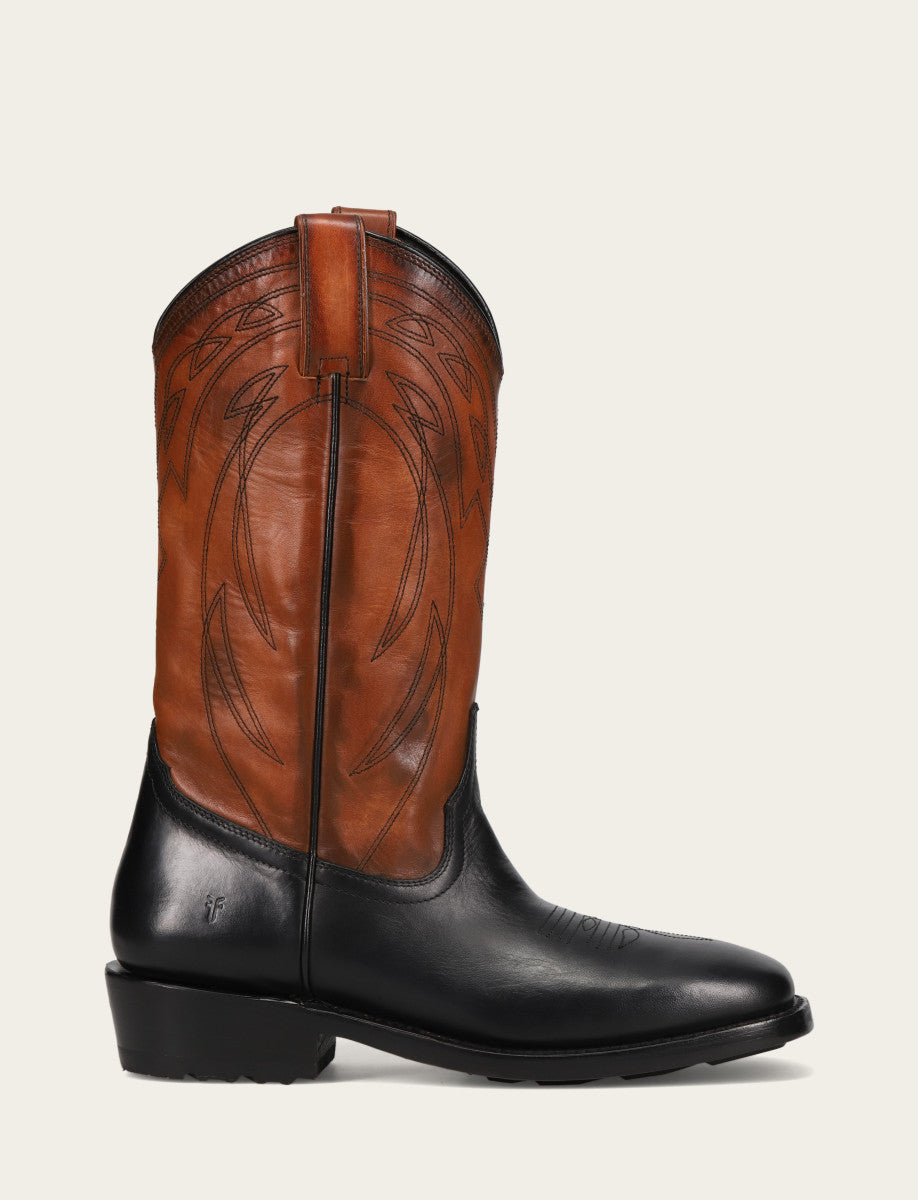 Frye Men's Black Nash Deco Stitch Pull On Boots Black