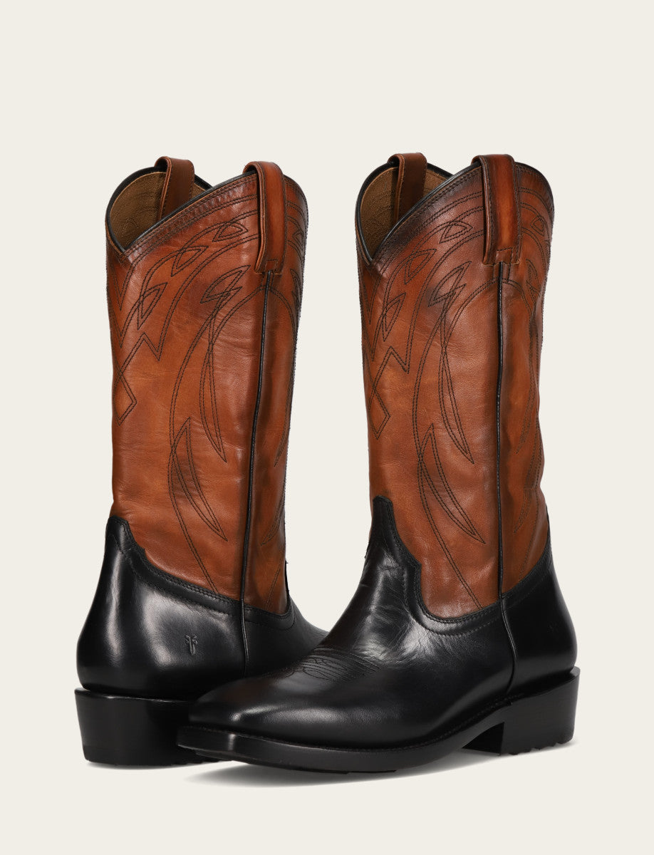 Frye Men's Black Nash Deco Stitch Pull On Boots Black