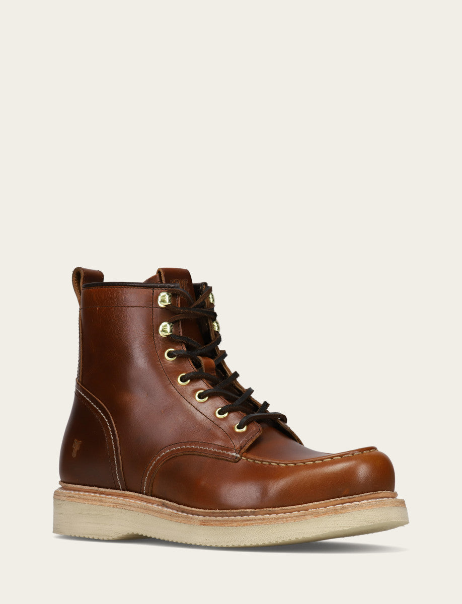 Frye Men's Saddle Hudson Workboot Wedge Lace Ups Saddle