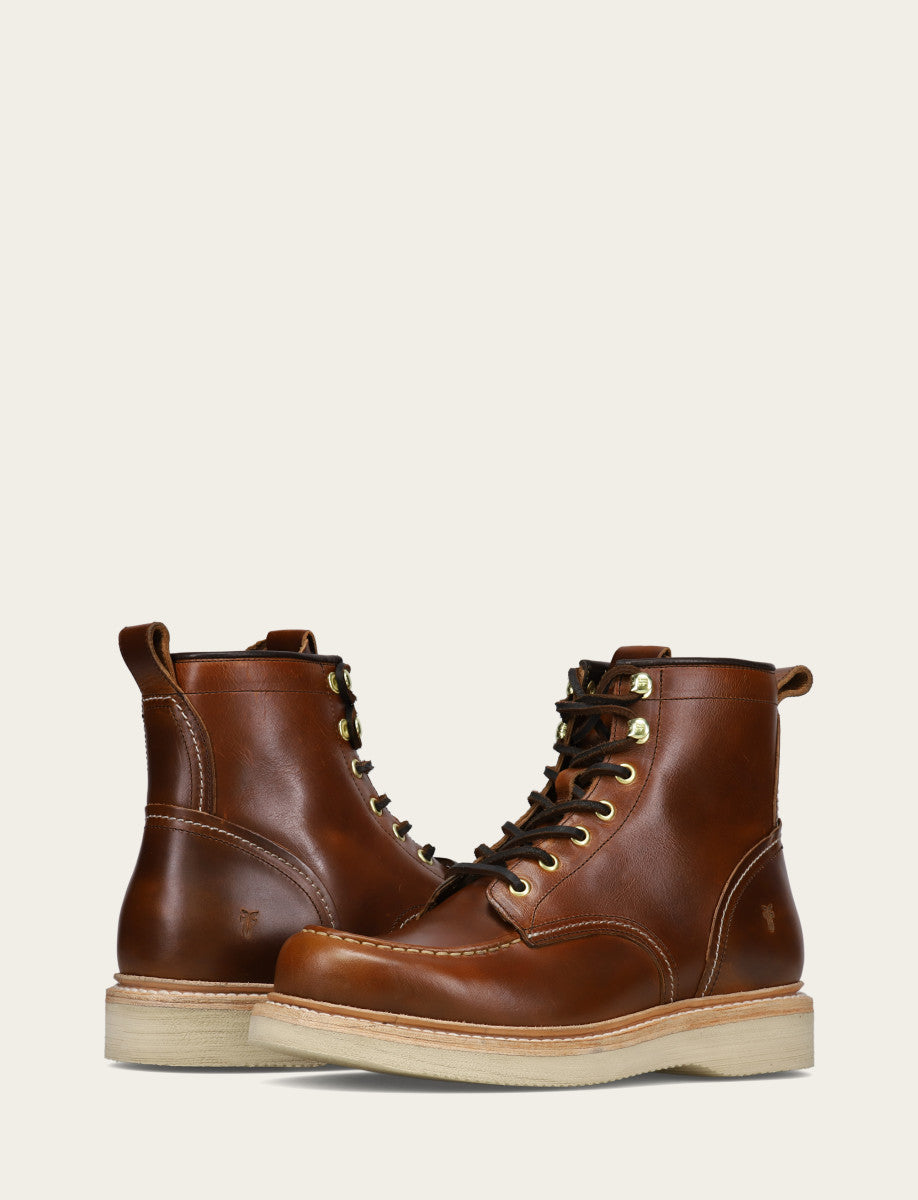 Frye Men's Saddle Hudson Workboot Wedge Lace Ups Saddle