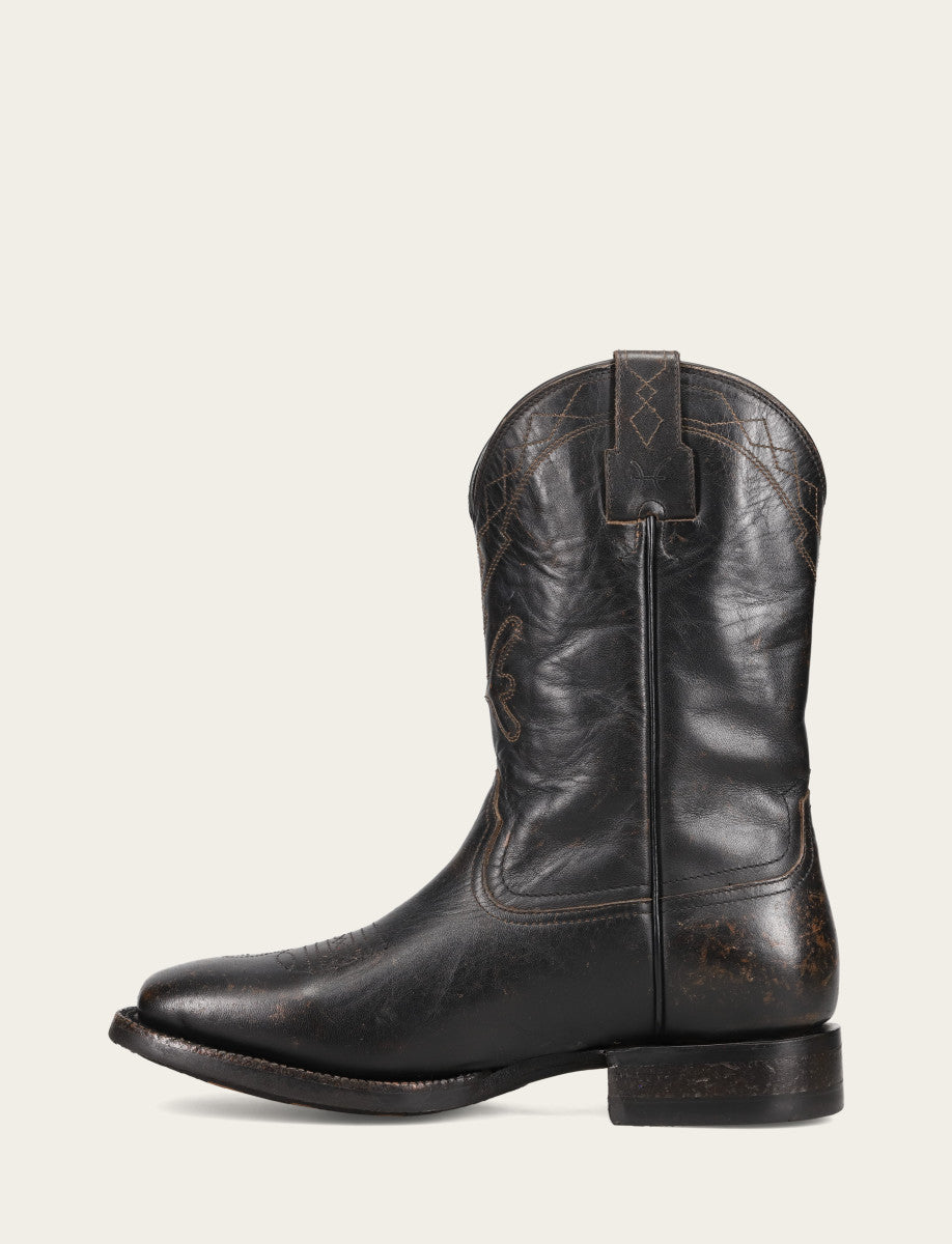 Frye Men's Black Hauser Logo Stitch Boots Black