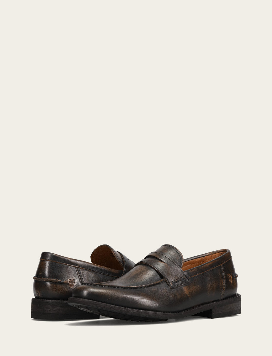 Frye Men's Brown Brush Off Tyler Flex Penny Loafer Brown Brush Off