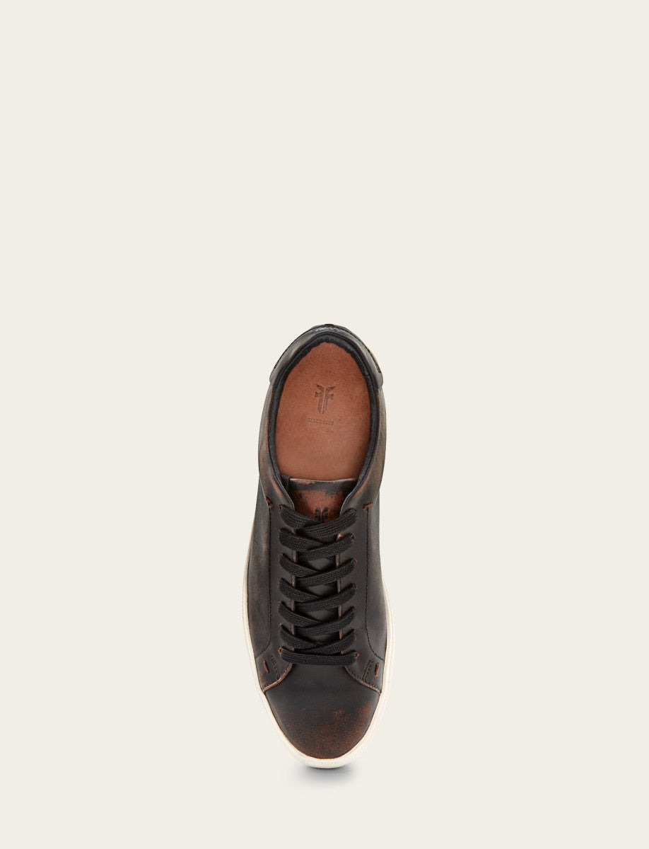 Frye Men's Antiqued Black Astor Low Lace Slip On Sneakers Antiqued Black