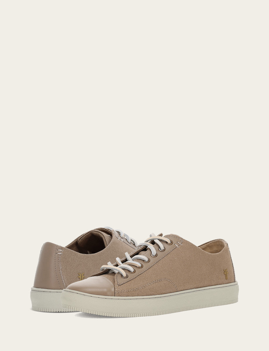 Frye Men's Khaki Astor Cap Toe Low Lace Sneakers Khaki