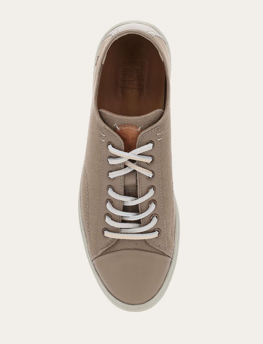 Frye Men's Khaki Astor Cap Toe Low Lace Sneakers Khaki