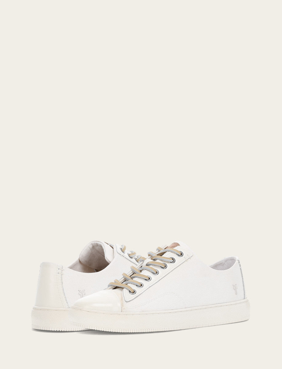 Frye Men's White Astor Cap Toe Low Lace Sneakers White