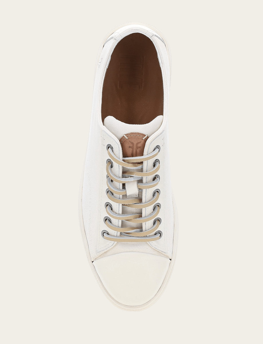 Frye Men's White Astor Cap Toe Low Lace Sneakers White