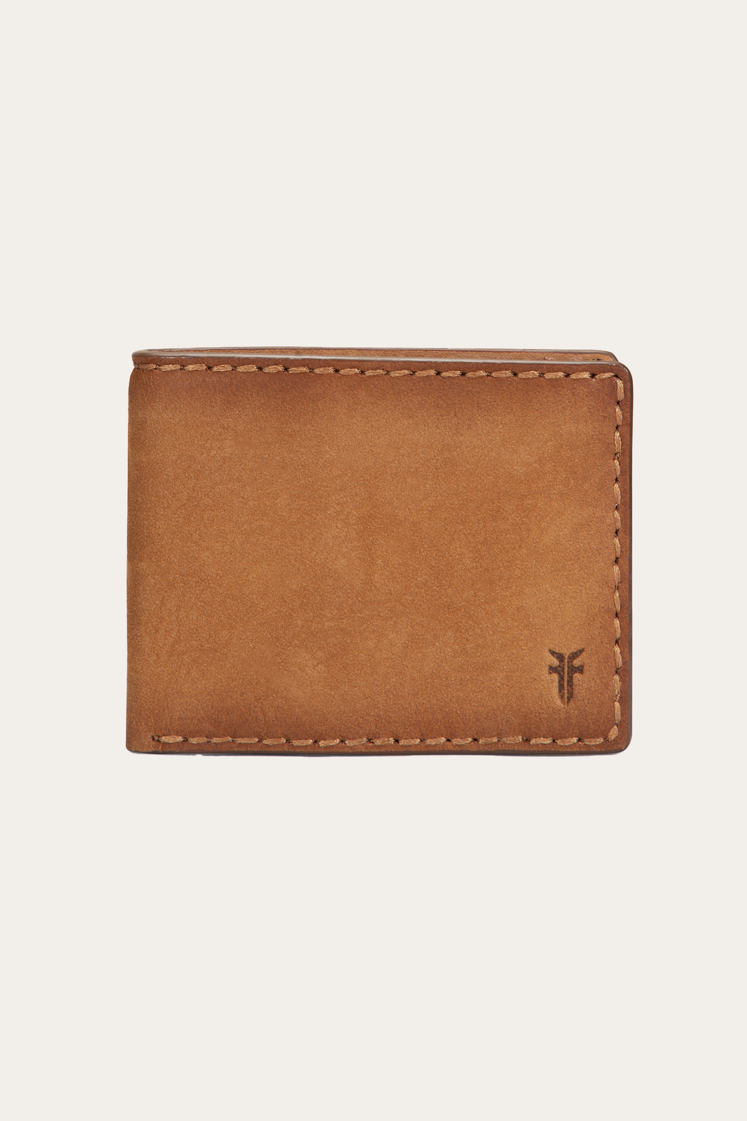 Frye Logan Nubuck Cognac Money Clip Card Case Cognac