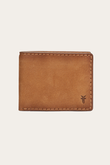 Frye Logan Nubuck Cognac Money Clip Card Case Cognac