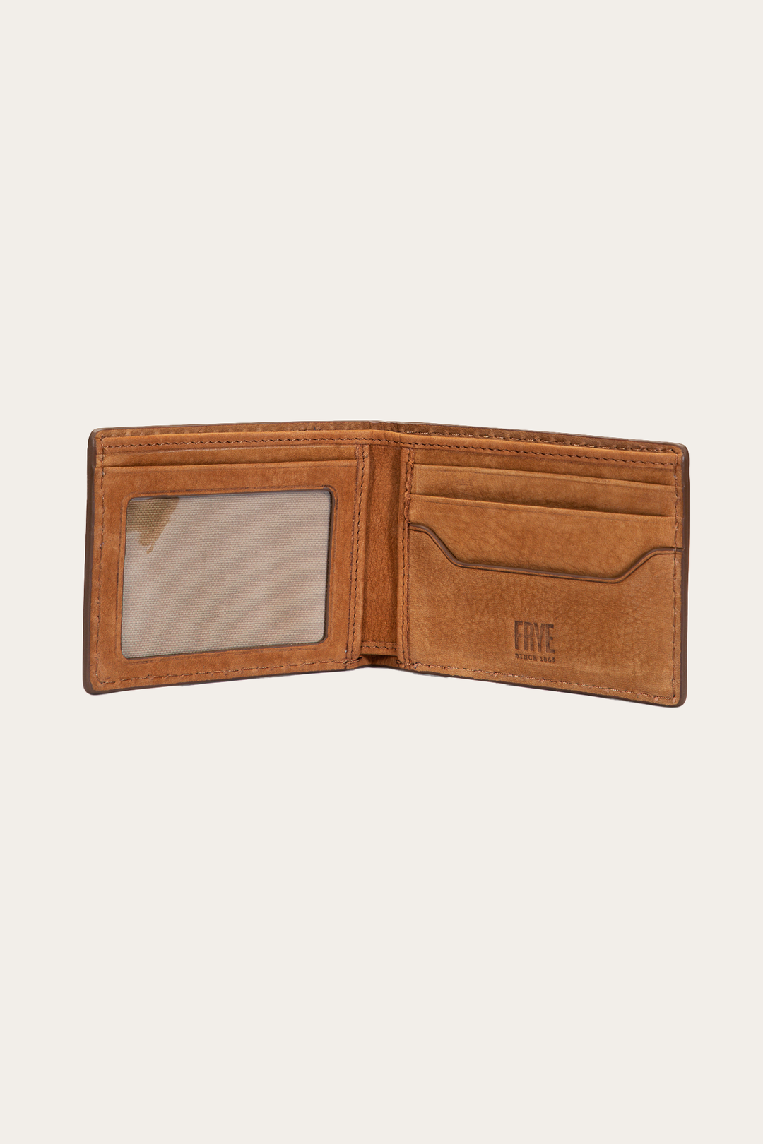 Frye Logan Nubuck Cognac Money Clip Card Case Cognac