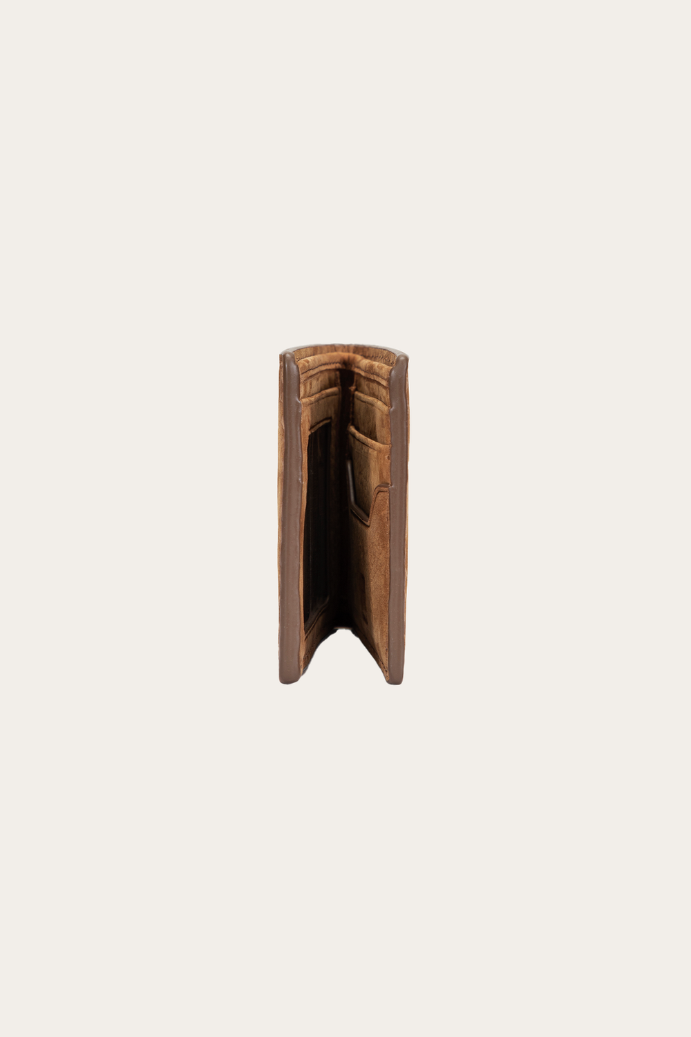 Frye Logan Nubuck Cognac Money Clip Card Case Cognac