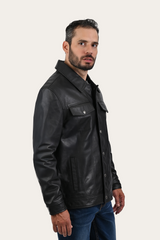 Frye Black Baxter Trucker Jacket Black