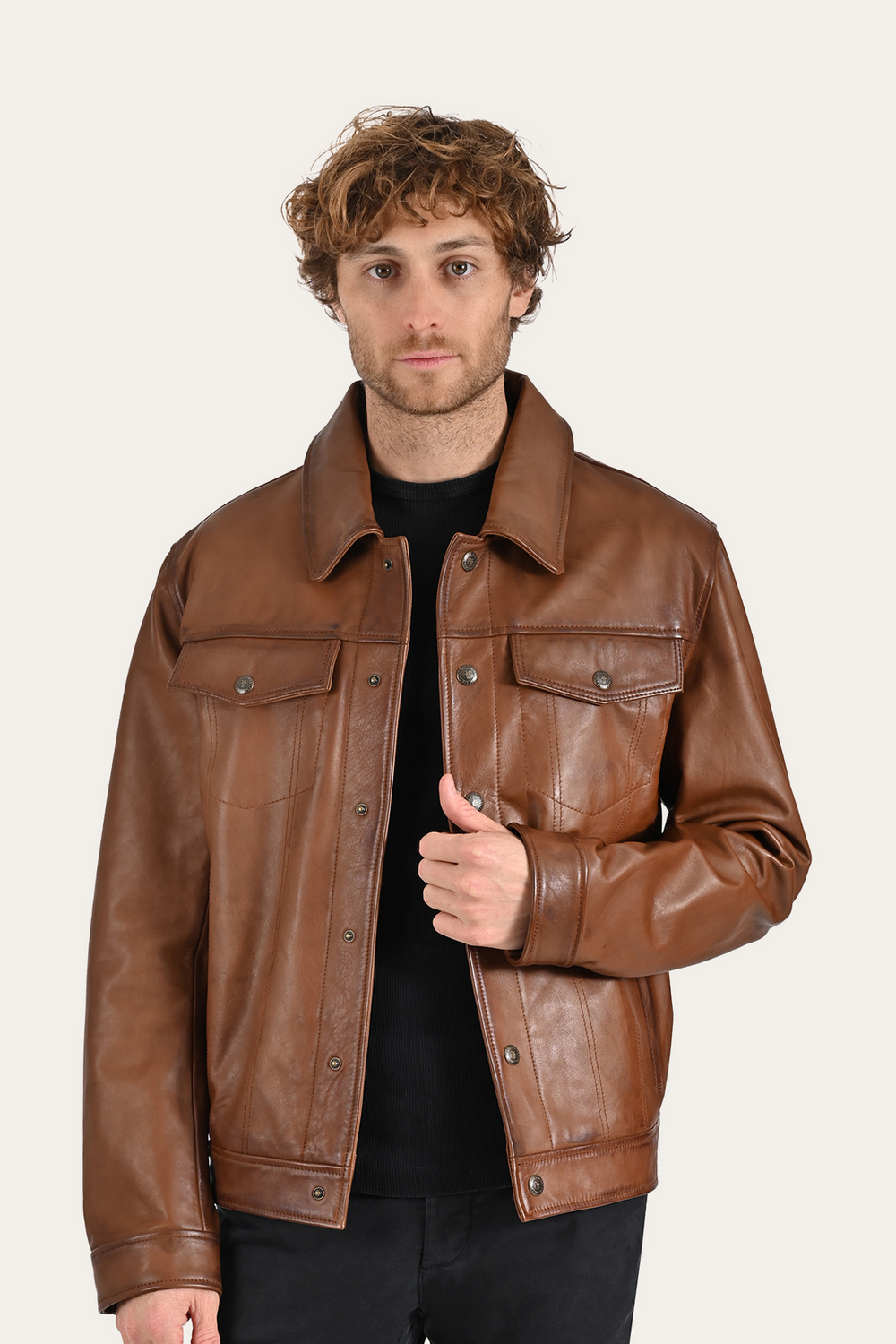 Frye Brown Baxter Trucker Jacket Brown