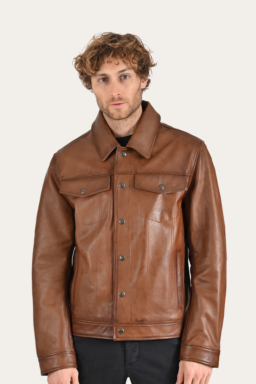 Frye Brown Baxter Trucker Jacket Brown