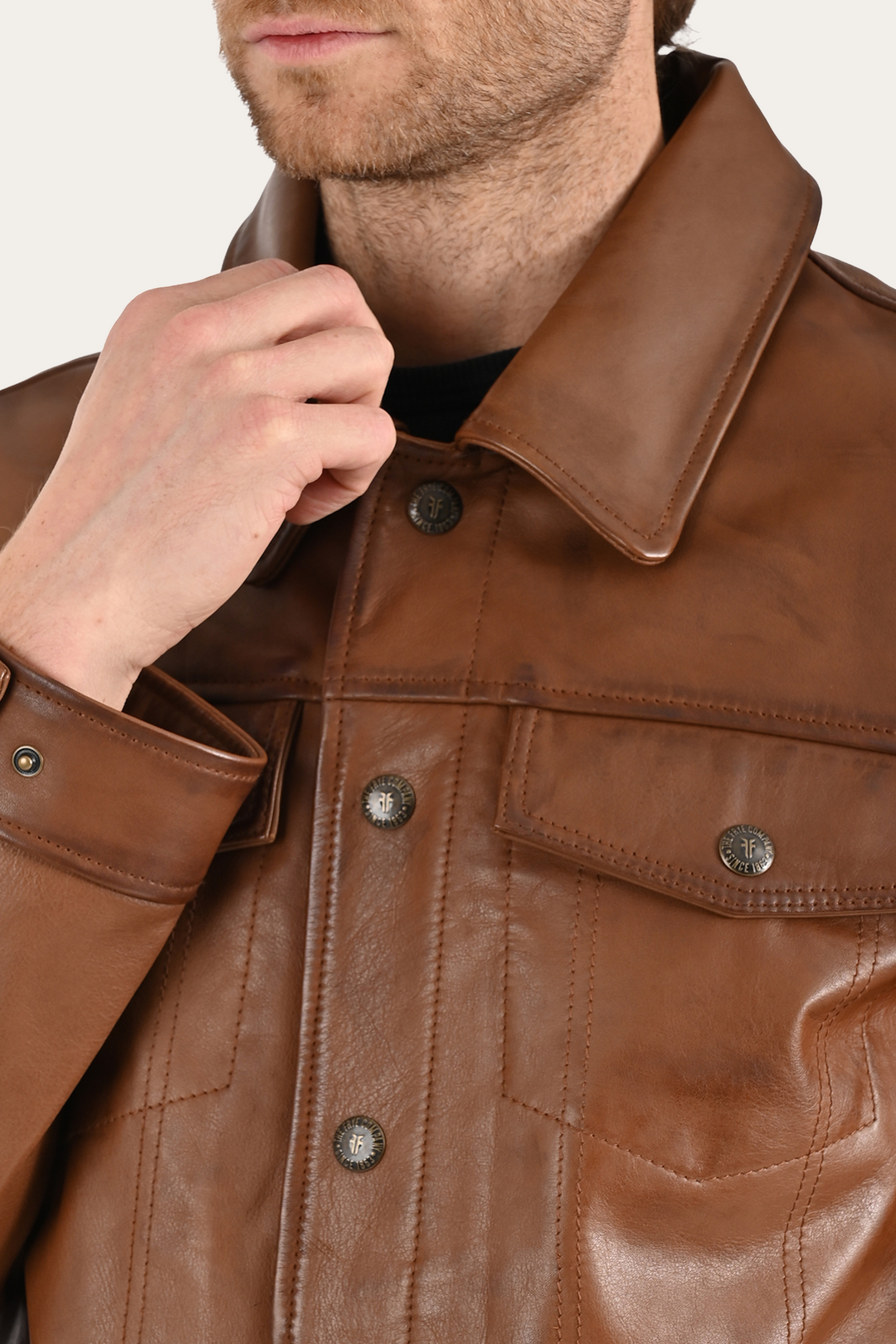 Frye Brown Baxter Trucker Jacket Brown
