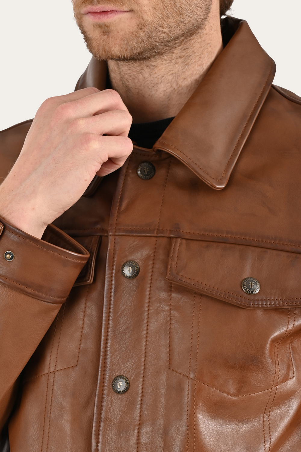 Frye Brown Baxter Trucker Jacket Brown