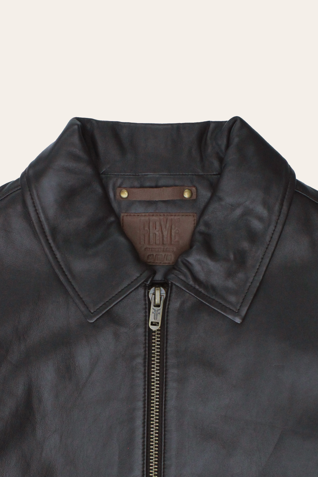 Frye Men’s Dark Brown Dusty Trucker Leather Jacket Dark Brown