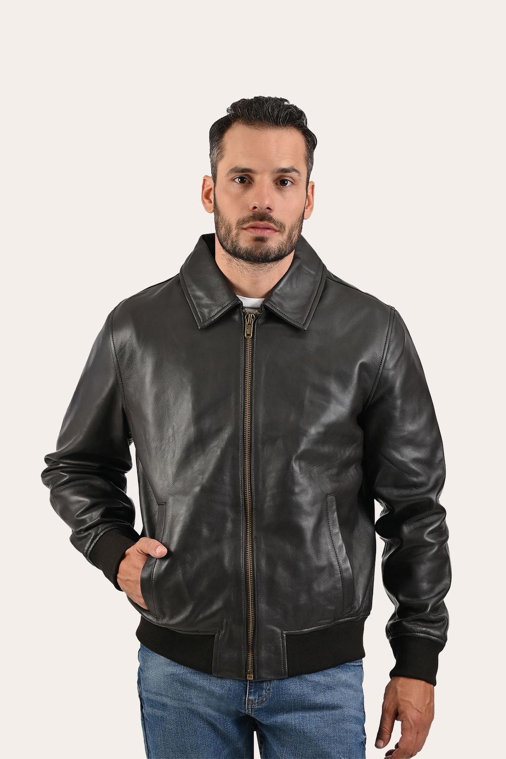 Frye Men’s Dark Brown Dusty Trucker Leather Jacket Dark Brown