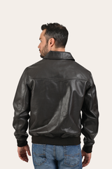 Frye Men’s Dark Brown Dusty Trucker Leather Jacket Dark Brown