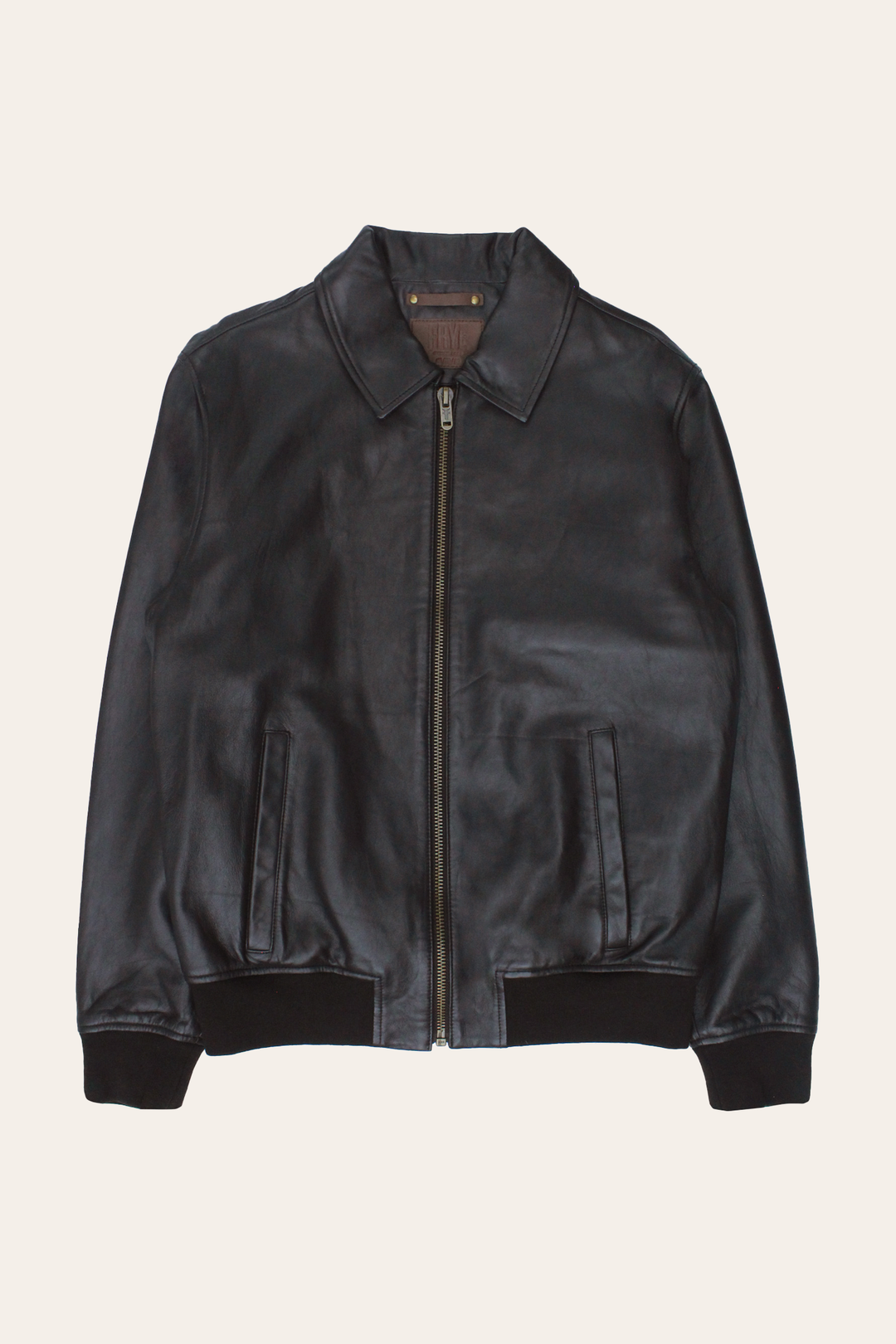 Frye Men’s Dark Brown Dusty Trucker Leather Jacket Dark Brown