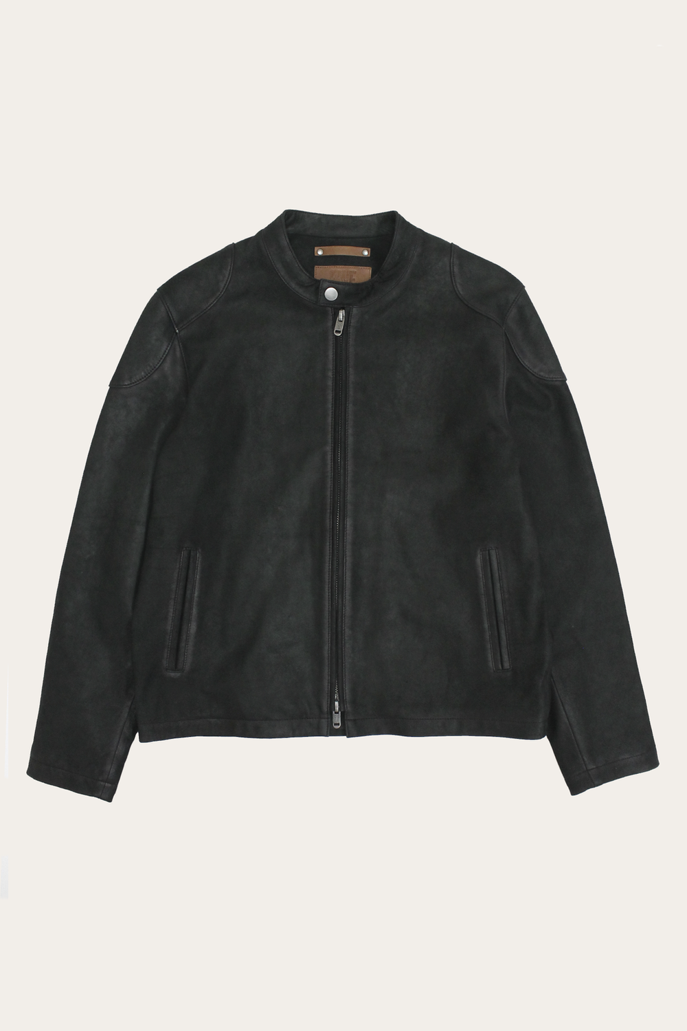 Frye Men’s Black Gannon Lamb Leather Racer Jacket Black