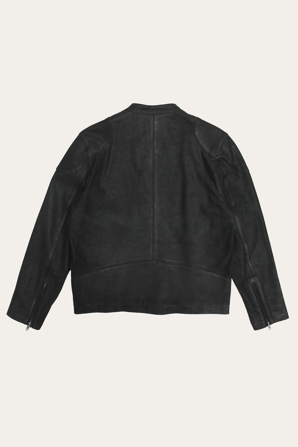 Frye Men’s Black Gannon Lamb Leather Racer Jacket Black