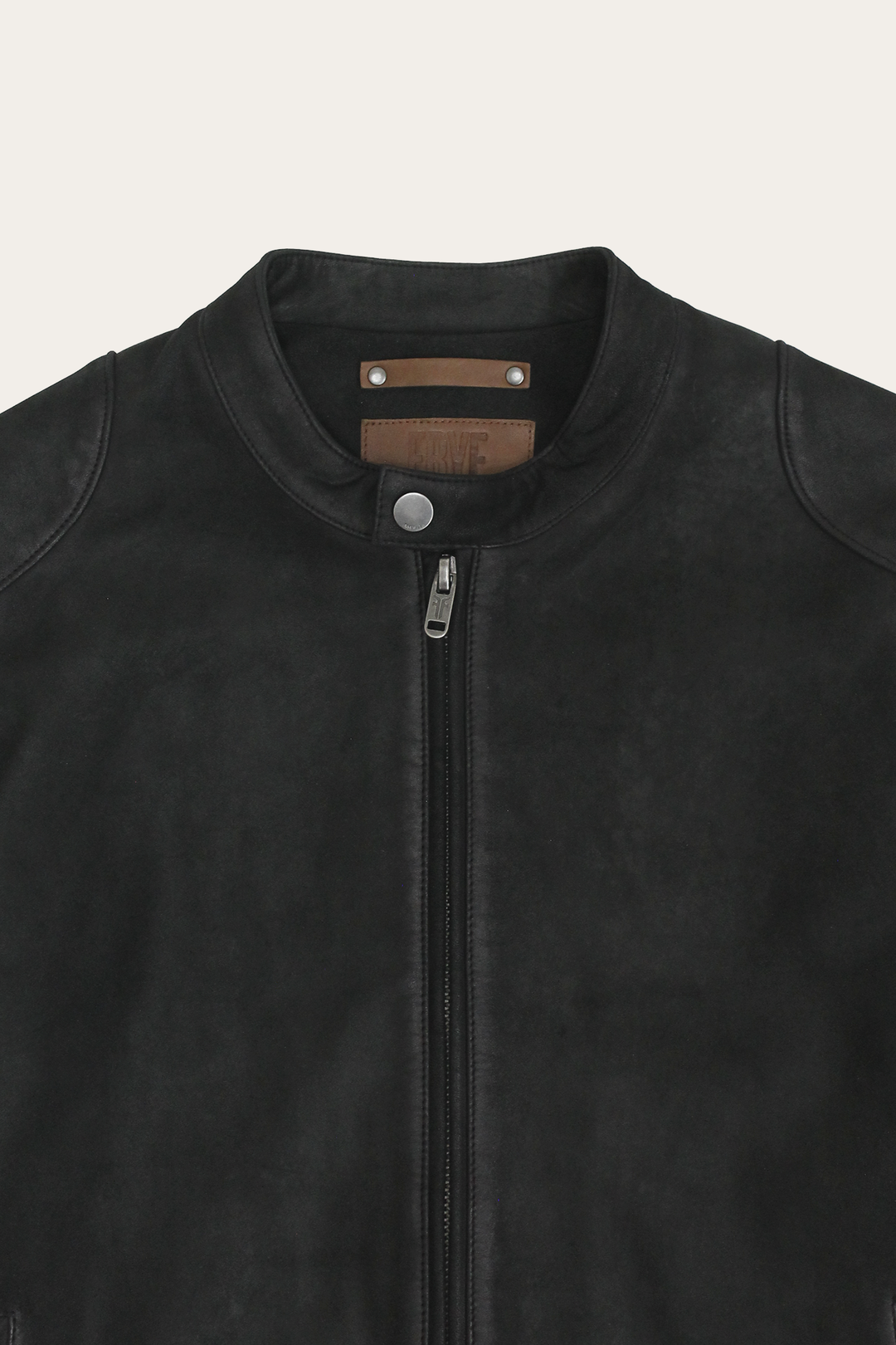 Frye Men’s Black Gannon Lamb Leather Racer Jacket Black