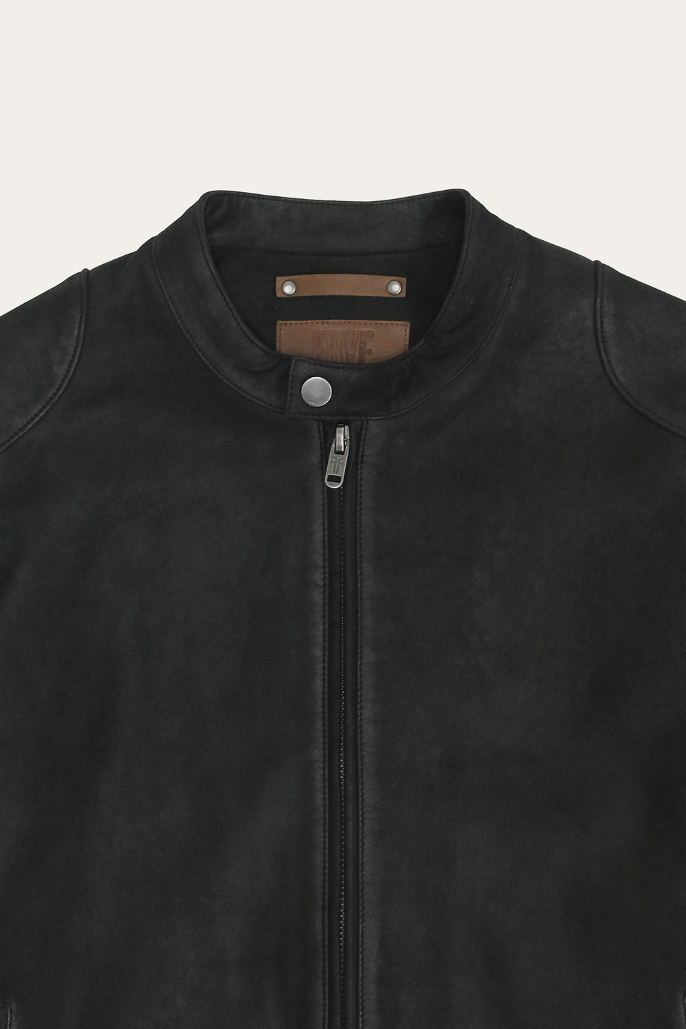 Frye Men’s Black Gannon Lamb Leather Racer Jacket Black