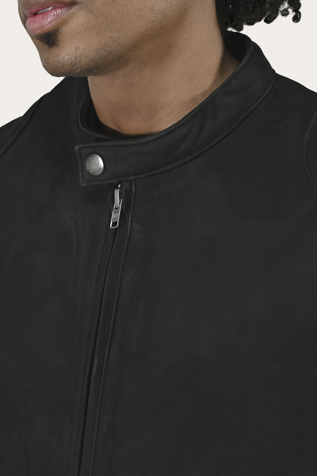 Frye Men’s Black Gannon Lamb Leather Racer Jacket Black