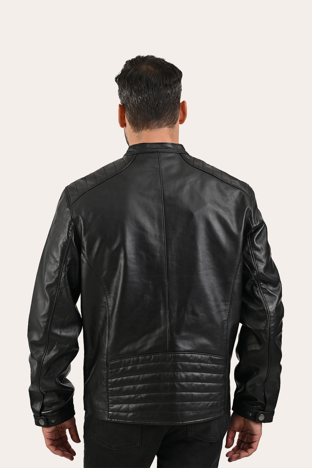 Frye Men’s Black Pioneer Racer Leather Jacket Black
