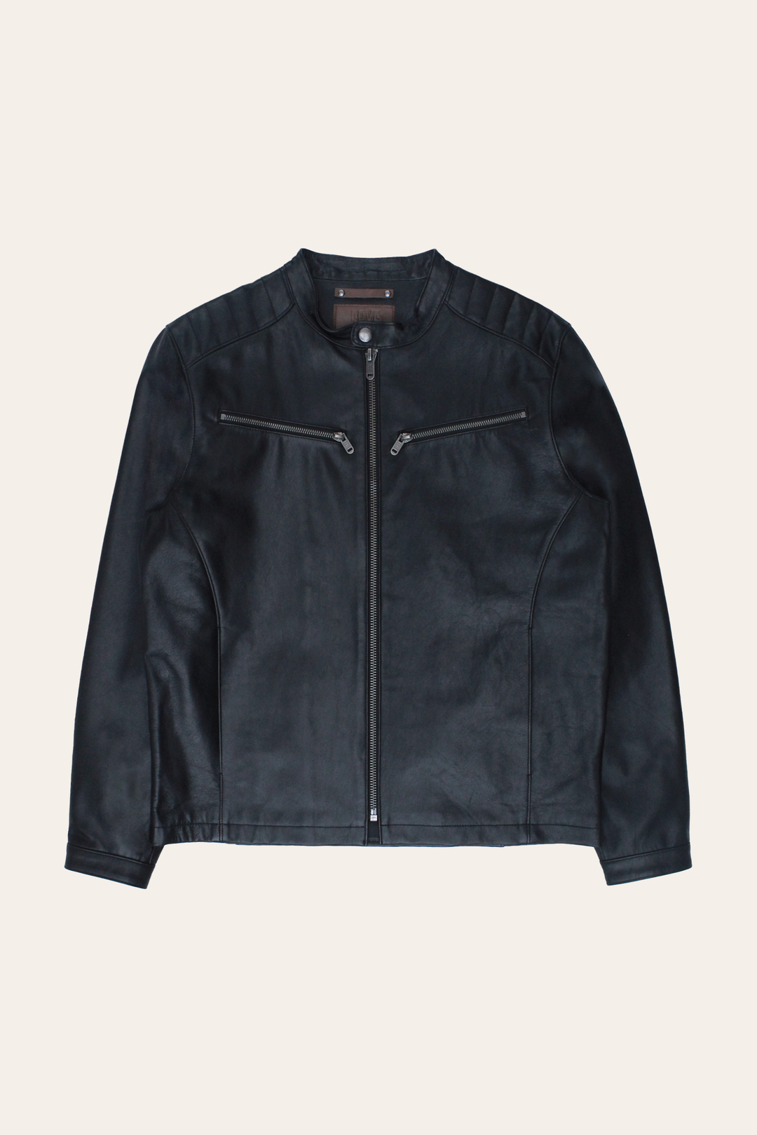 Frye Men’s Black Pioneer Racer Leather Jacket Black