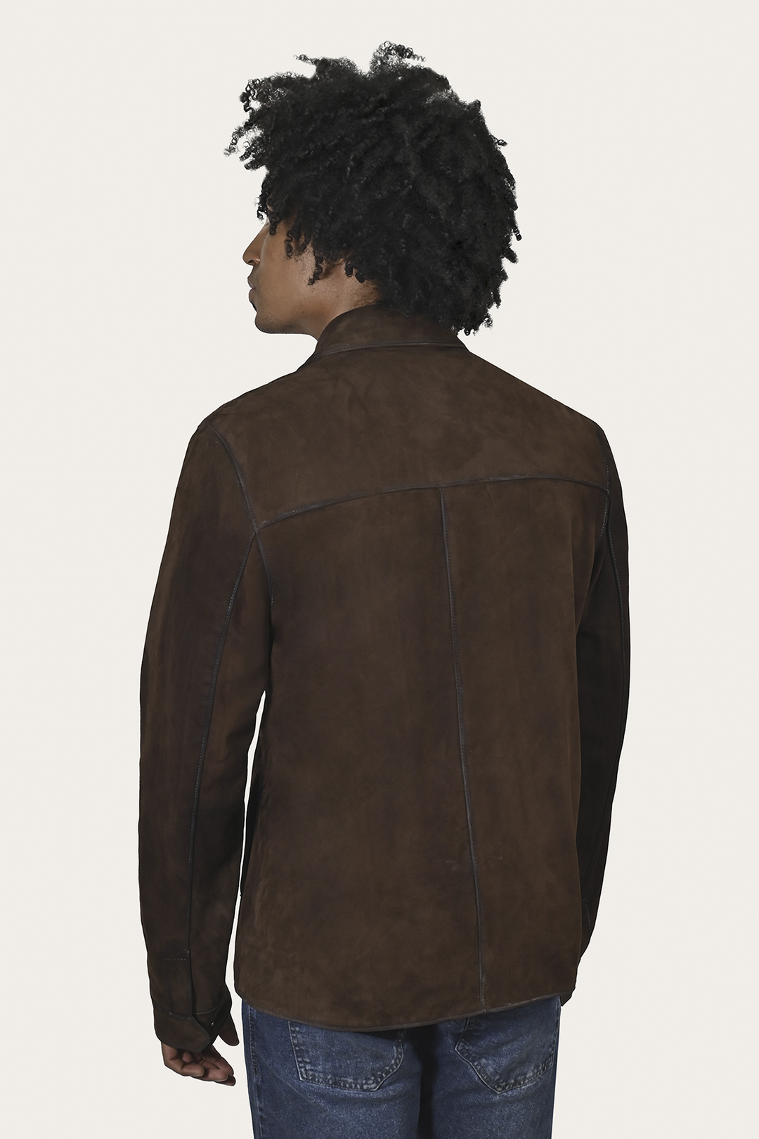Frye Men’s Dark Brown Brock Classic Suede Shacket Dark Brown
