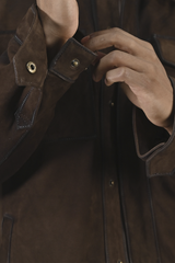 Frye Men’s Dark Brown Brock Classic Suede Shacket Dark Brown