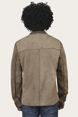 Frye Men’s Taupe Brock Suede Utility Shacket Taupe