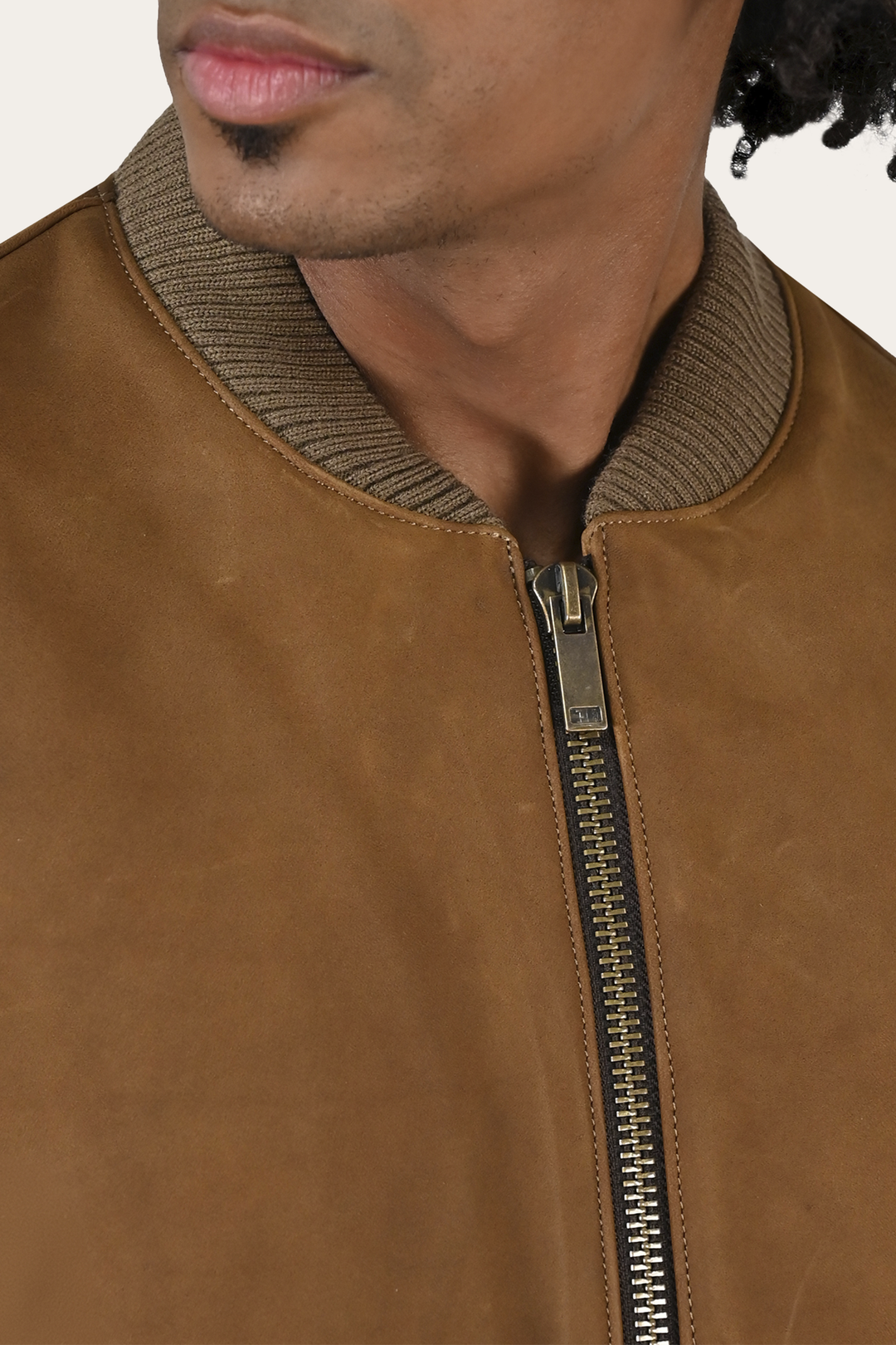 Frye Men’s Burnt Copper Clay Leather Bomber Jacket Burnt copper