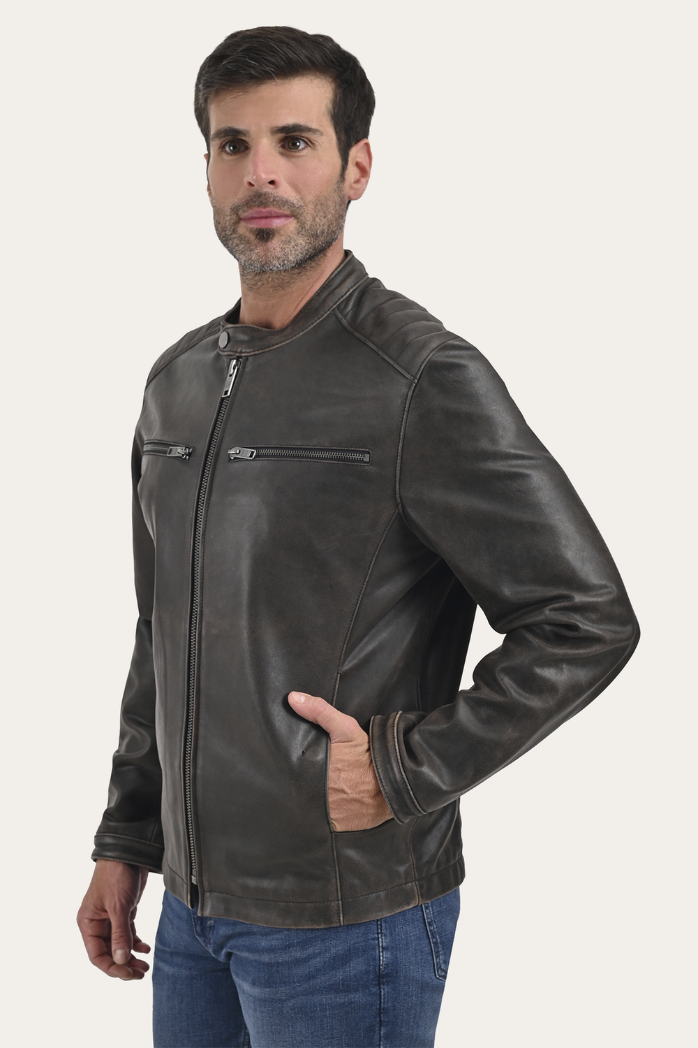 Frye Rustler Racer Jacket Dark Brown