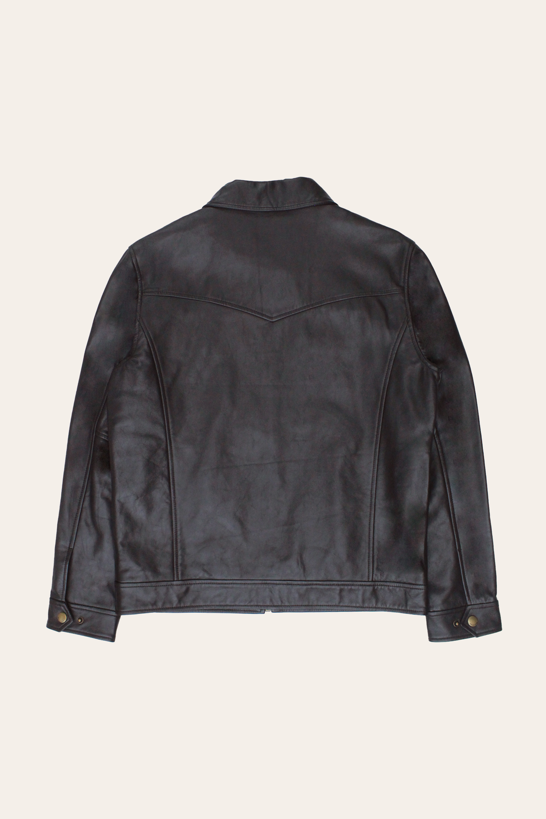 Frye Men’s Dark Brown Kentucky Trucker Leather Jacket Dark Brown