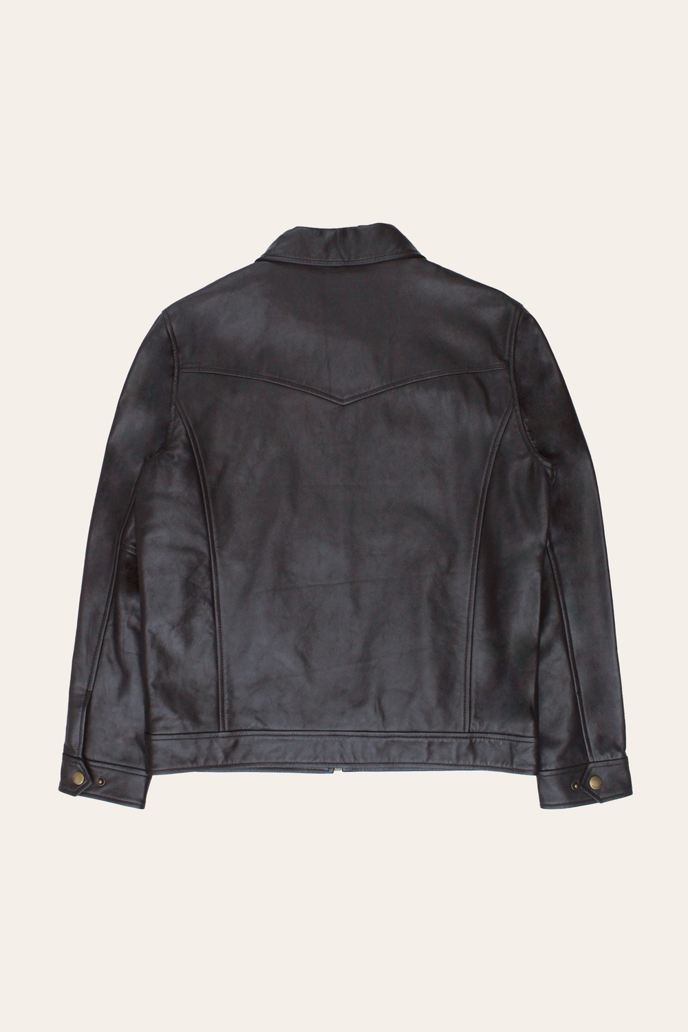 Frye Men’s Dark Brown Kentucky Trucker Leather Jacket Dark Brown