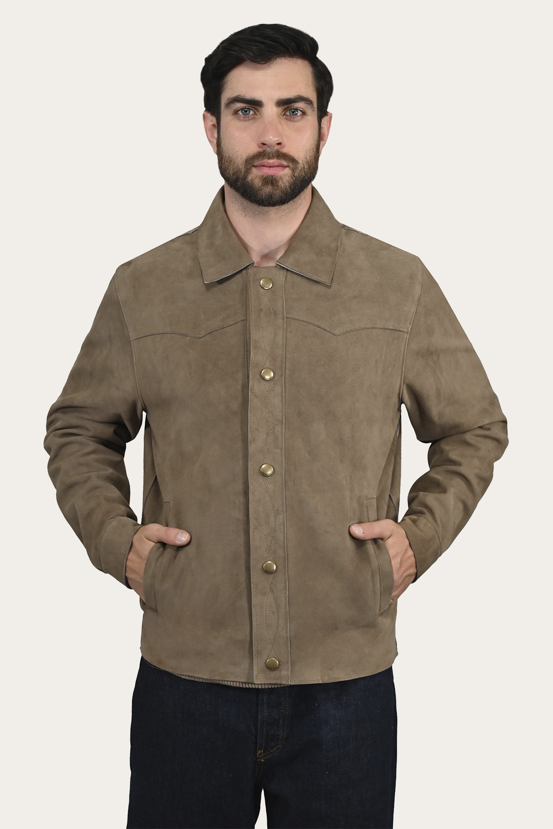 Frye Men’s Taupe Judd Suede Shacket Taupe