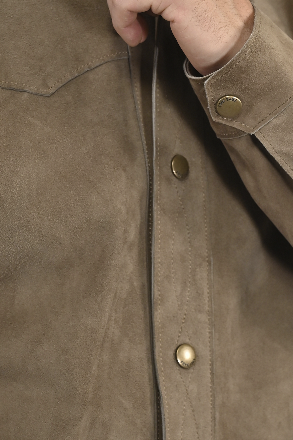 Frye Men’s Taupe Judd Suede Shacket Taupe