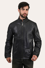 Frye Men’s Black Lawton Modern Nappa Biker Jacket Black