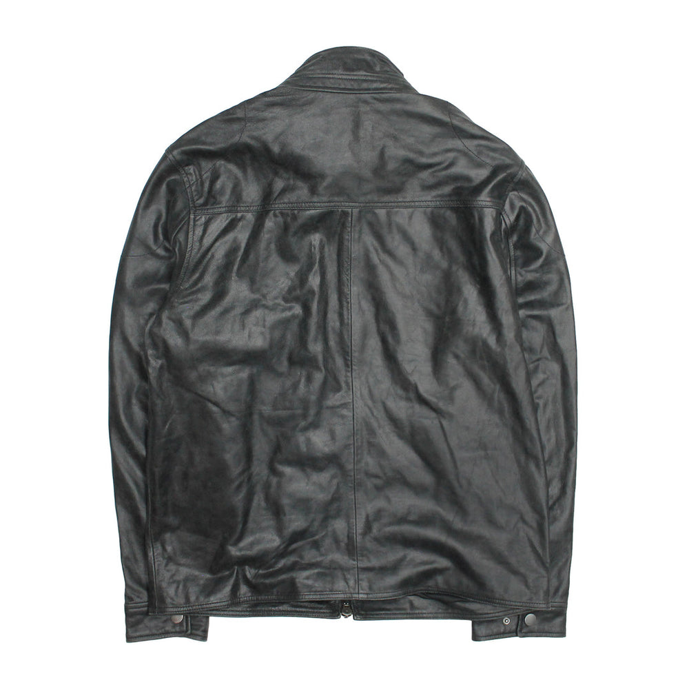 Frye Men’s Black Lawton Modern Nappa Biker Jacket Black