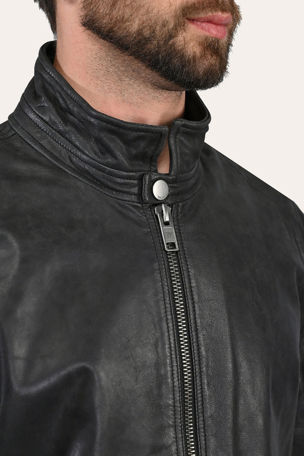 Frye Men’s Black Lawton Modern Nappa Biker Jacket Black