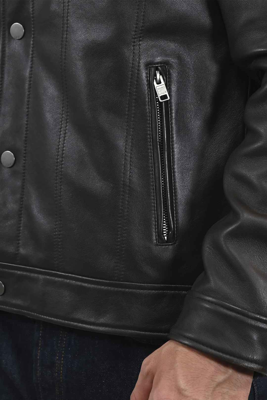 Frye Ruffian Trucker Jacket Dark Brown