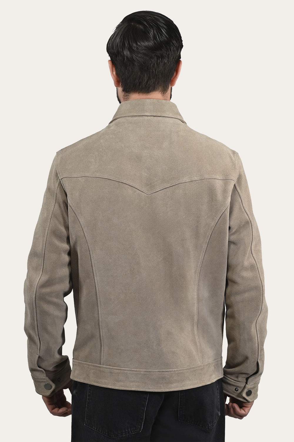 Frye Men’s Taupe Trailblazer Suede Trucker Jacket Taupe