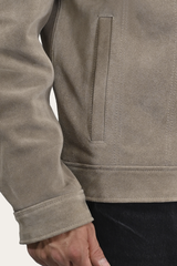 Frye Men’s Taupe Trailblazer Suede Trucker Jacket Taupe