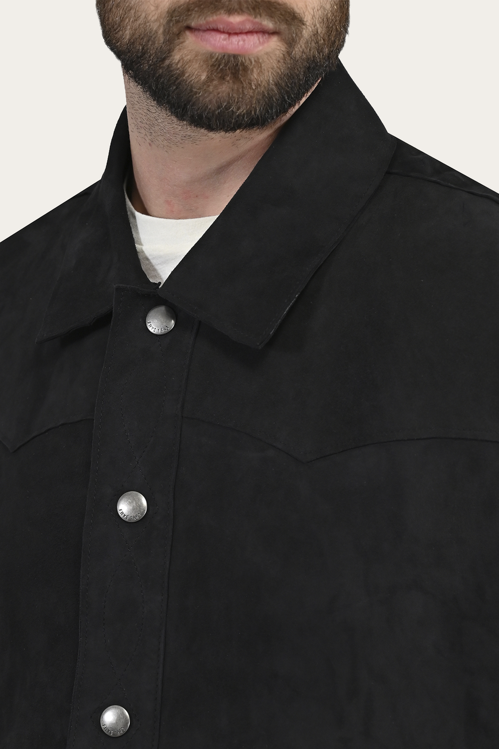 Frye Men’s Navy Blue Judd Minimalist Suede Shacket Navy Blue