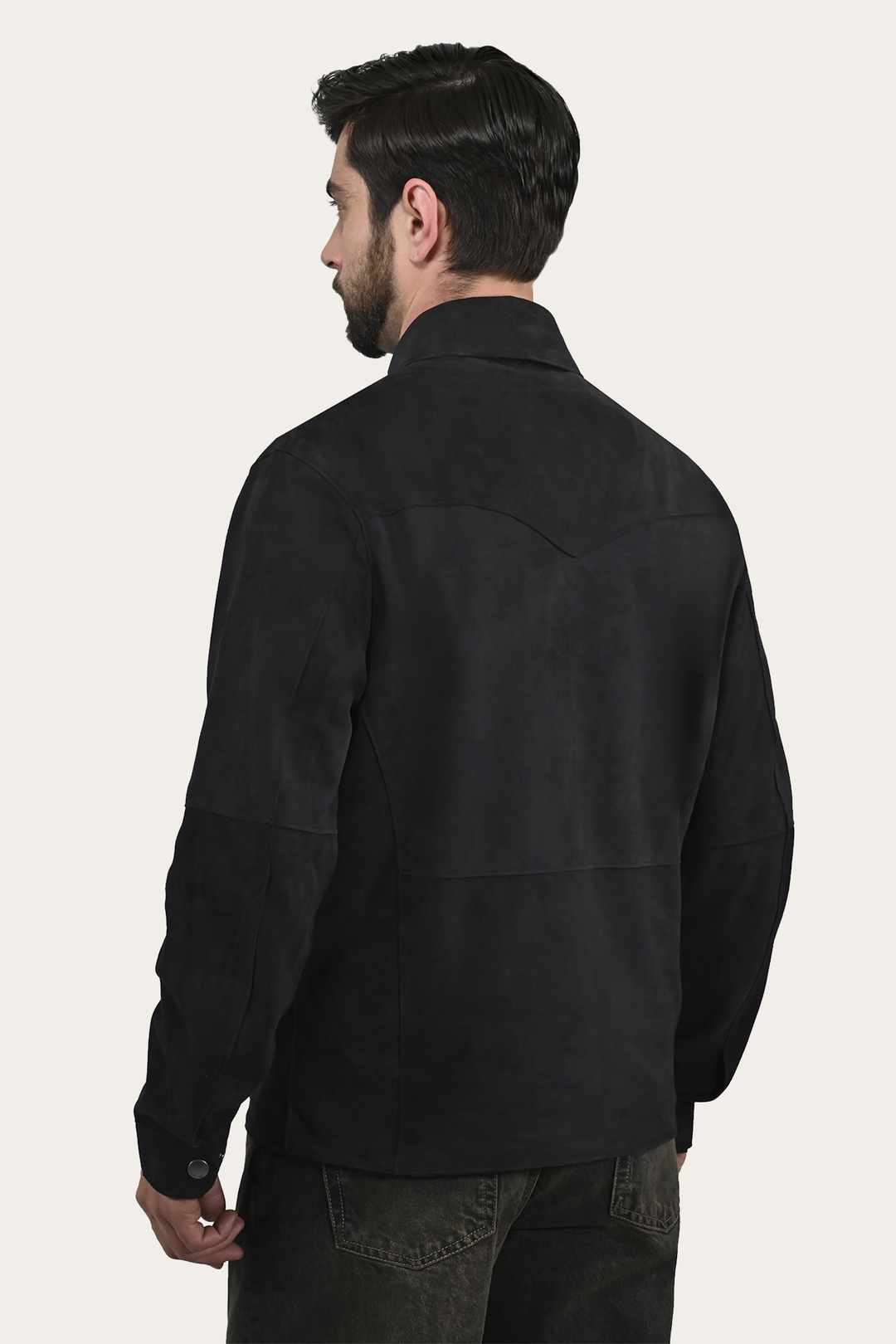 Frye Men’s Navy Blue Judd Minimalist Suede Shacket Navy Blue