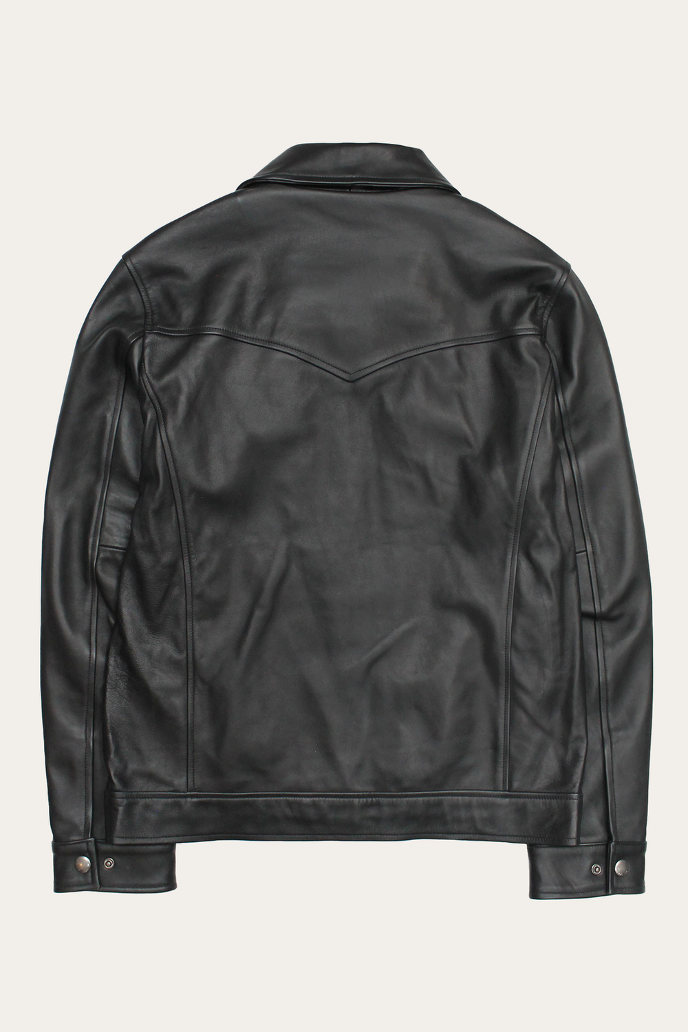 Frye Men’s Black Durango Trucker Leather Jacket Black