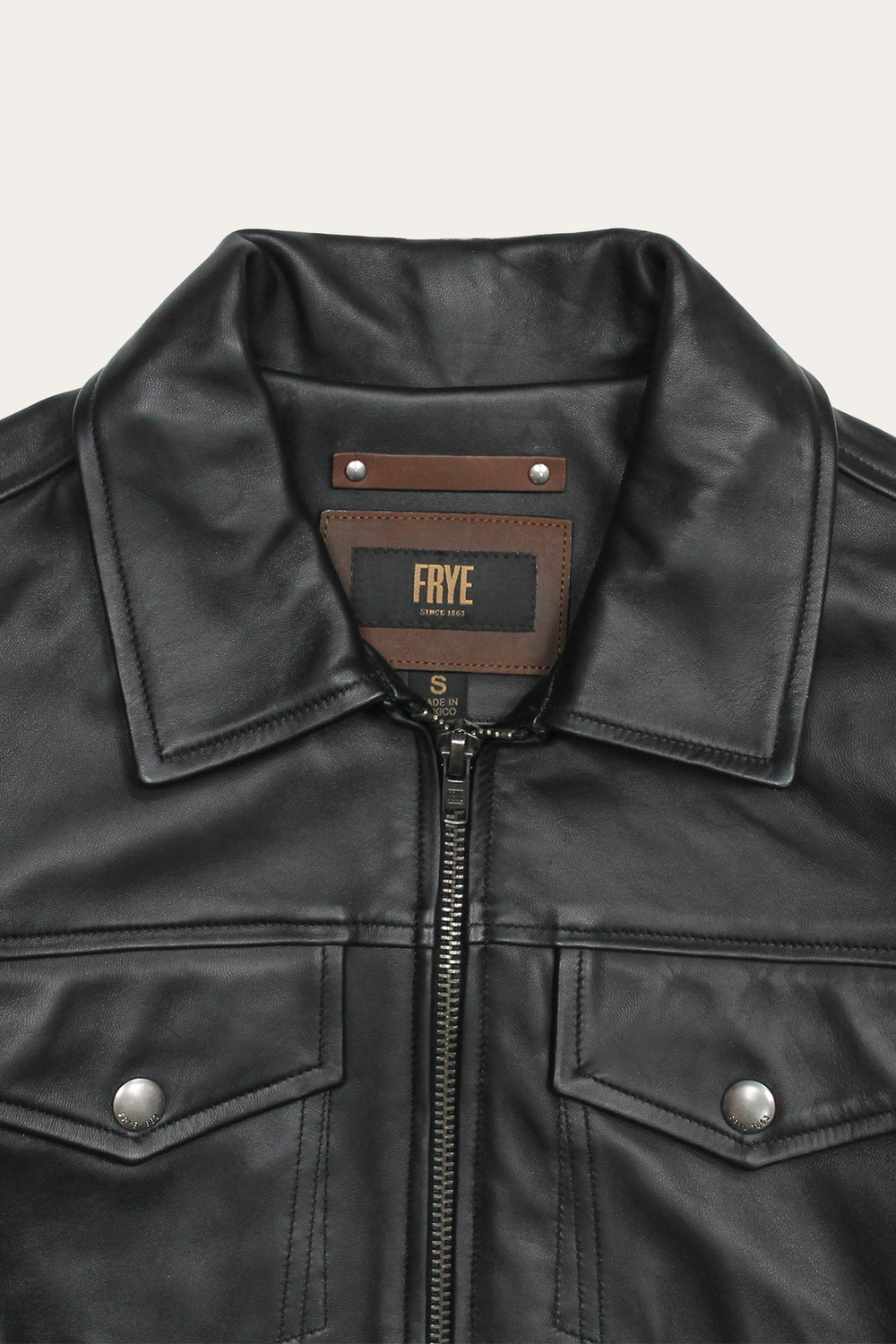 Frye Men’s Black Durango Trucker Leather Jacket Black